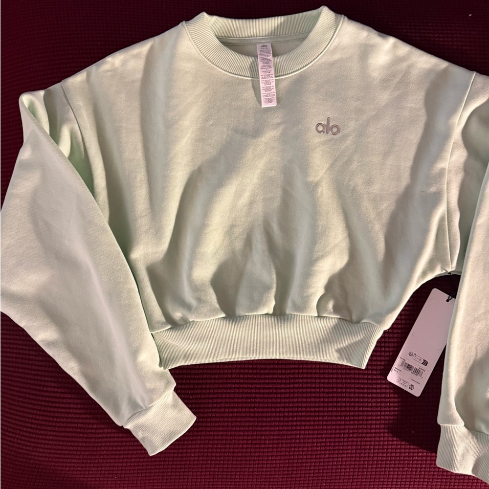 ALO Yoga Light Green Crewneck Top